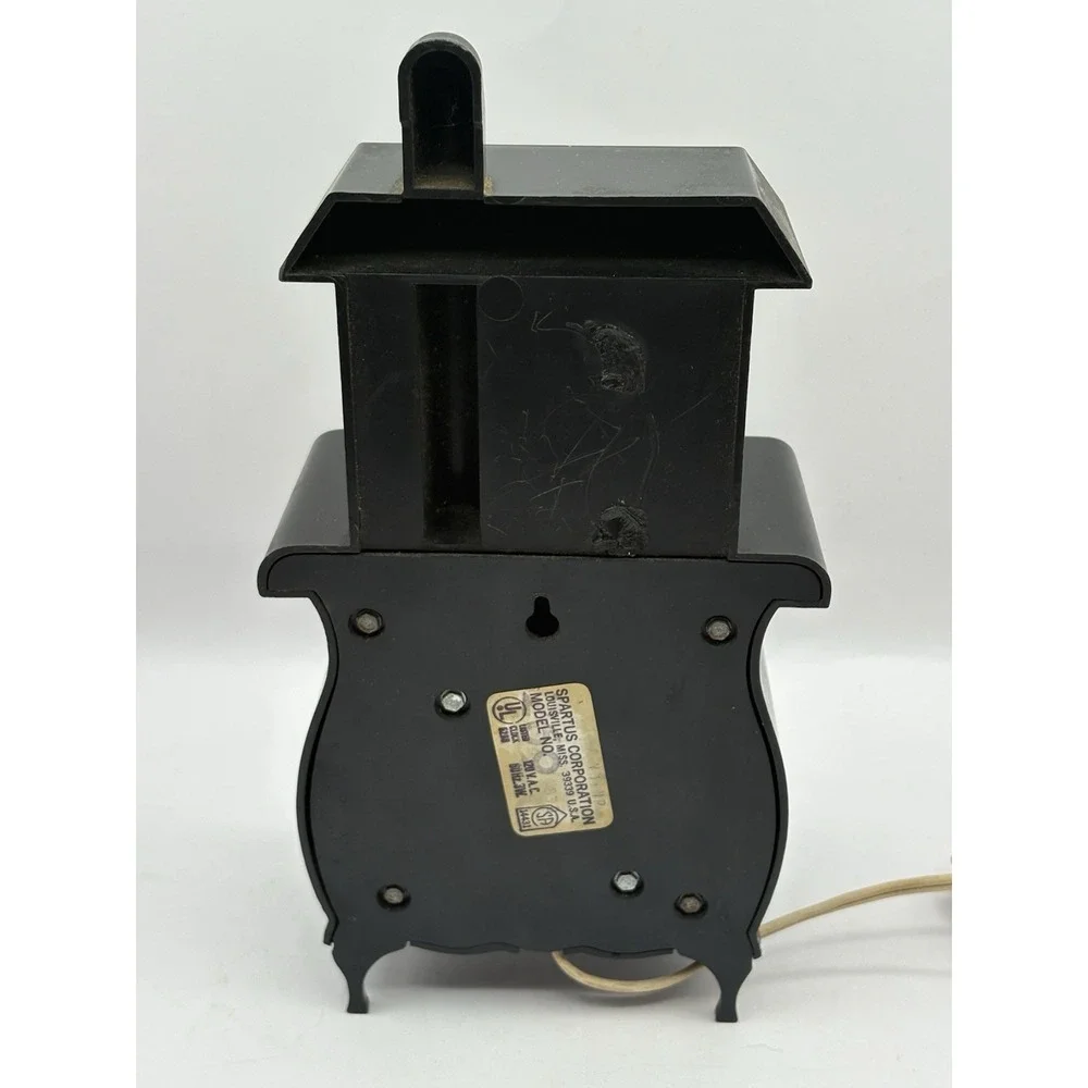Vintage 1970s Spartus Pot Belly Stove Wall Clock Free Standing Grannycore
